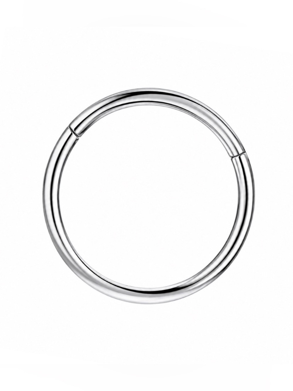 Silver Clicker Hoop Ring Stainless Steel Septum Nose Cartilage Earring